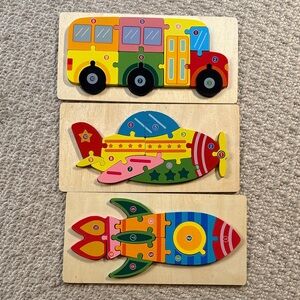 Colorful Wooden Puzzle Set for Kids